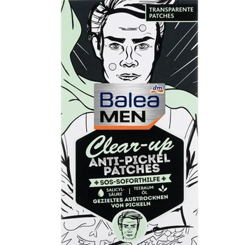 Патчи против прыщей с салициловой кислотой и маслом чайного дерева Balea MEN Clear-up Anti-Pickel Patches 36 шт