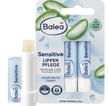 Бальзам для чувствительных губ с маслом ши , миндаля и авокадо Balea Lippenpflege Sensitive 2 шт 9 ,6г