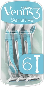 Одноразовые бритвенные станки для чувствительной кожи, 6шт, голубые - Gillette Venus Sensitive 6шт (1186155-588710548-2)