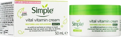 Витаминный ночной крем - Simple Kind To Skin Vital Vitamin Cream 50ml (967596-1228860-2)