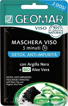 Детокс-маска для обличчя, з чорною глиною та біоалое - Geomar Detox Face Mask 15ml (996263-1289839-2)