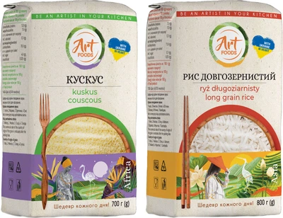 Набір круп Art Foods Кускус 700 г + Рис довгозернистий шліфований 800 г (3983323785)