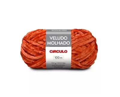 4229 VELUDO MOLHADO пряжа (100% поліестер. 100 м. 100 гр.), жовтогарячий