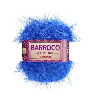 203 BARROCO DECORE LUXO пряжа (53% бавовна, 47% поліестер, 280гр. 180м. ), синій