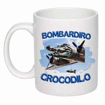 Чашка с печатью "BOMBARDIRO CROCODILO" (цвет белый) (27146)