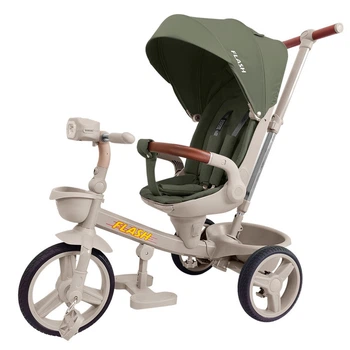Велосипед трехколесный FLASH Tilly T-3812 GREEN, с родительской ручкой