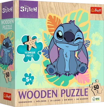 Пазл Trefl Wooden Lilo & Stitch Щасливий Стіч 50 елементів 20281 (5900511202816)