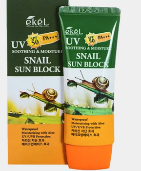 Сонцезахисний крем з муцином равлика EKEL Soothing & Moisture Snail Sun Block 70ml