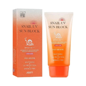 Крем солнцезахисний з муцином улитка Jigott Snail UV Sun Block SPF 50+/PA+++ 70ml