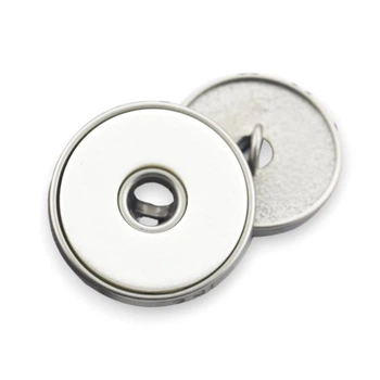 Гудзик Double circle LuxFabric на ніжці метал 21,5 мм 1 шт. Білий/сірий матовий (ПВ0020д62)