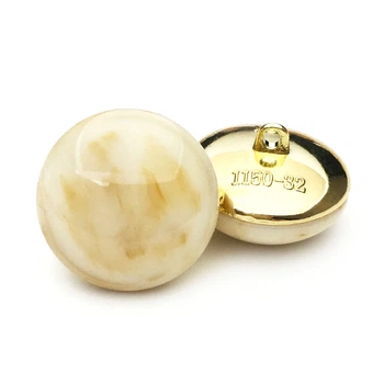 Пуговица Marble LuxFabric на ножке металл 11 мм 1 шт. Айвори-бежевый (ПВ0011м53)