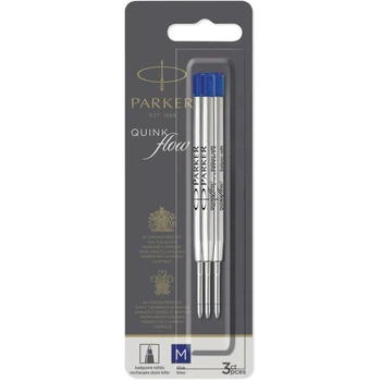 Стержень Parker QuinkFlow шариковый синий M (3 шт)