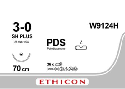 ПДС II Ethicon LLC фиолетовый 70 см M2 USP3/0 одна игла SH Plus Тип колющий Taper Point 26 мм 1/2 круга (W9124H) (30705031129089)