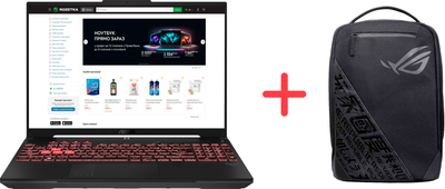 Ноутбук ASUS TUF Gaming A16 FA607NU-RL096 (90NR0MU3-M005L0) Mecha Gray / 16" IPS WUXGA 144 Гц / AMD Ryzen 5 7535HS / RAM 16 ГБ / SSD 512 ГБ / RTX 4050, 6 ГБ / Зарядка по USB+ Рюкзак для ноутбука ASUS 15" ROG Ranger BP1501G Black в подарок!