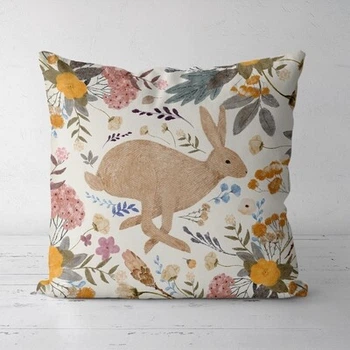 Подушка декоративная (Soft) 45x45 см Зайчик на поляне цветов (45PST_23M029) TM Presentville