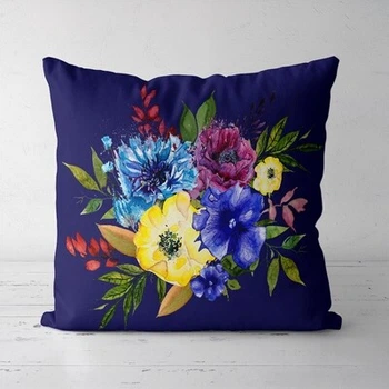 Подушка декоративная (Soft) 45x45 см Цветы на фиолетовом фоне (45PST_23M066) TM Presentville