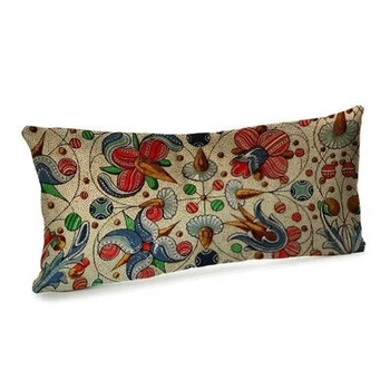 Подушка для дивана (оксамит) 50х24 см Візерунок з квітами (52BP_ERA016) TM Presentville