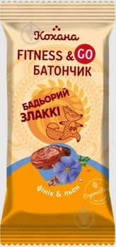 Батончик з м’ятою, льоном і фініками 40 г ТМ Кохана
