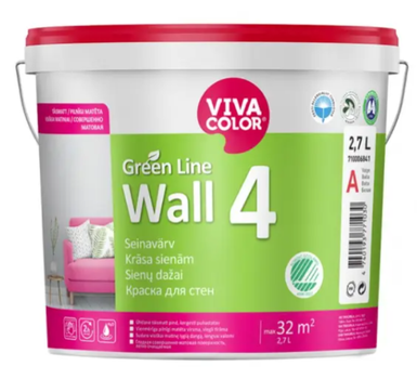 Краска интерьерная акриловая матовая с бархатным эффектом Vivacolor WALL 4 (Белая) 7,2 л