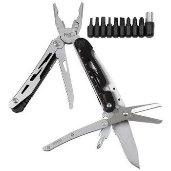 Мультитул MFH Fox Outdoor с насадками для отвертки и чехлом серебристый 11x5x2 см
