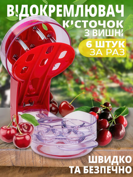 Ручний відділювач кісточок на 6 ягід вишні, черешні, оливок