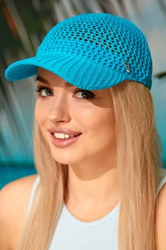 В'язана бейсболка Braxton «Сітка» бірюзовий (4956)