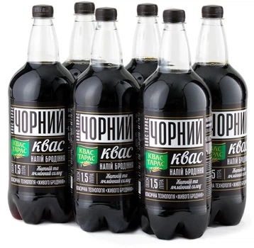 Упаковка квасу Квас Тарас Чорний 1.5 л х 6 пляшок (4820000456531) (082q)