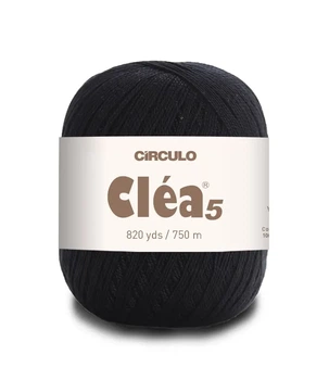8990 CLEA 5 пряжа(100% мерс.бавовна, 151гр. 750м. ), чорний