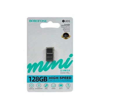 Флешка Borofone BUD5 128GB USB2.0, серебристая