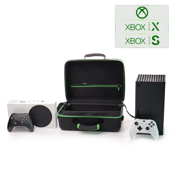 Дорожная сумка-чехол DOBE для переноски игровой консоли Xbox Series S / Xbox Series X | Два контроллера-геймпада Microsoft Wireless Controller | Кабеля | Аксессуары / Водонепроницаемый материал кейса