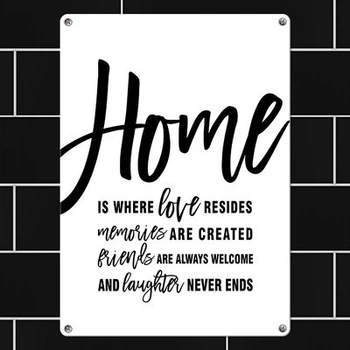 Металева табличка Home (MET_20J058_WH) TM Presentville