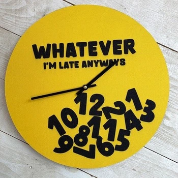 Часы настенные круглые, 36 см Whatever I`m late anyways (CHR_P_20A025) TM Presentville