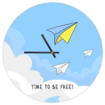 Часы настенные круглые, 36 см Time to be free! (CHR_P_15M042) TM Presentville