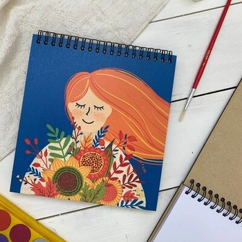 Блокнот Sketchbook (квадрат) Рыжая девушка (BDK_23S015) TM Presentville