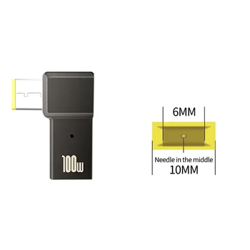 Переходник зарядки с Type-C 100 Вт на DC 10,0-6,0 mm
