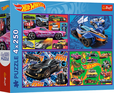 Пазли Trefl Hot Wheels Гоночний автомобіль 4x250 елементів 13312 (5900511133127)