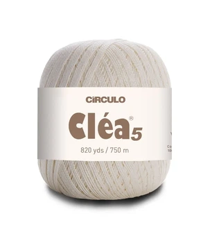8176 CLEA 5 пряжа(100% Mers. cotton, 151 gr. 750 m. 6 mot. in a pack), молочний