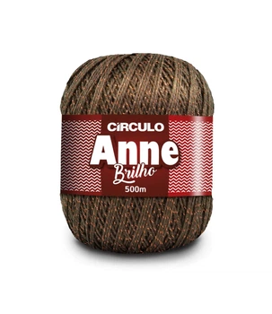 7382 ANNE BRILHO пряжа (96%мерс.бавовна, 4% метал, 150гр. 500м. ), коричневий