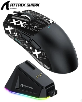 Миша бездротова ігрова ATTACK SHARK X11 чорна. Радіо 2.4Ghz + Bluetooth 5.2 + Док-станція