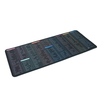 Коврик 300*700 тканевой English Shortcut keys-2 с боковой прошивкой, толщина 2 мм, Black, Пакет