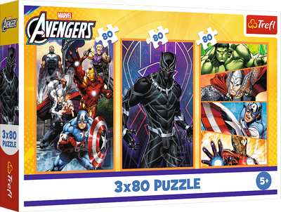Пазли Trefl Marvel The Avengers Дні наповнені діями 3х80 елементів (5900511348835)