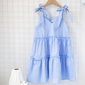 Літній сарафан в клітинку для дівчинки Breeze Alwair Kids Блакитний 98см 81140