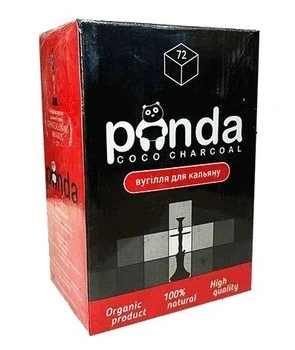 Кокосовый уголь "Panda XL Black" для кальяна, быстроразжигаемый, 1 кг, 72 штуки