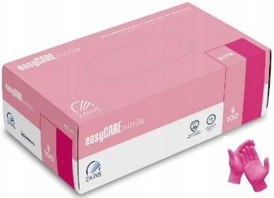 Перчатки нитриловые нестерильные неопудренные easyCARE nitrilePINK M 100 шт розовые