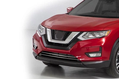 2 Накладки на решітку бампера для Nissan X-Trail T32/Rogue 2014-2021, нержавіюча сталь