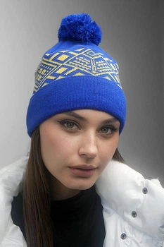 Шапка Braxton "Skier", электрик + желтый (7217)