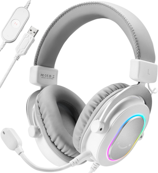 Навушники Fifine H6W AmpliGame RGB 7.1 White (4820216972450)