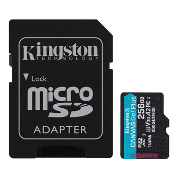 Карта пам'яті microSDXC (UHS-1 U3) Kingston Canvas Go! Plus 256Gb class 10 A2 V30 (R200MB/s, W-160MB/s) [ID: 2603499787]