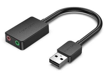 Звукова карта зовнішня Vention USB Sound Card 2.0 Channel 0.15m Black (CDYB0)