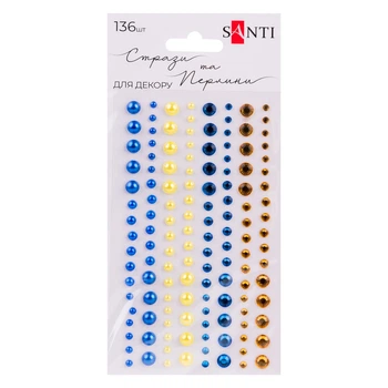 Набор страз и жемчужин Santi Gold and blue 742523 136 шт 4922359